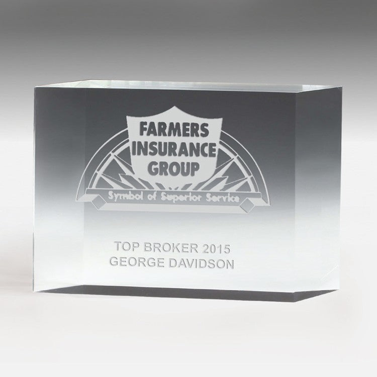 1 1/4” Thick Freestanding Acrylic Awards - 4”