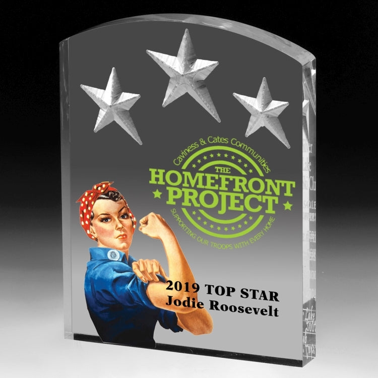 Freestanding Acrylic Award - Screen Printed (5" x 6 1/2" x 3/4")