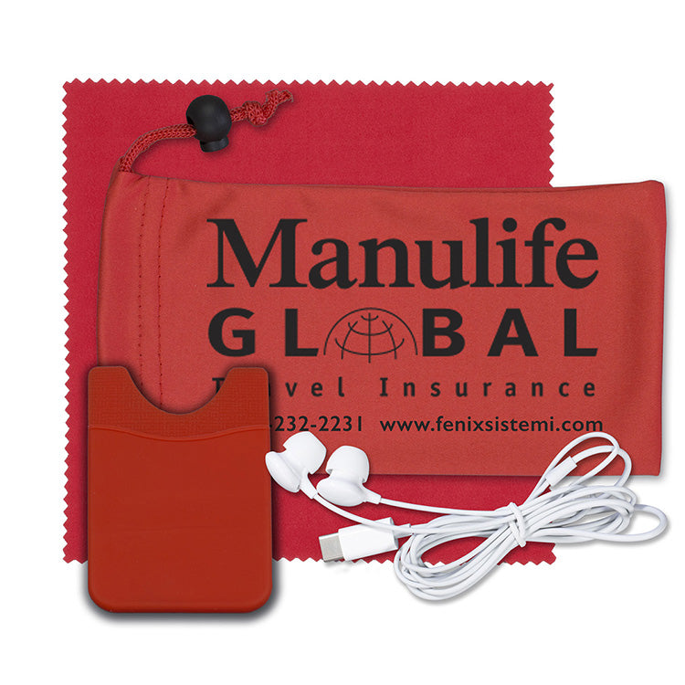 “Tuneboom Lux ” Mobile Tech Earbud Kit with Microfiber Cloth,