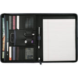 Front View of Black FSC® Mix Pedova™ Zippered UltraHyde Padfolio