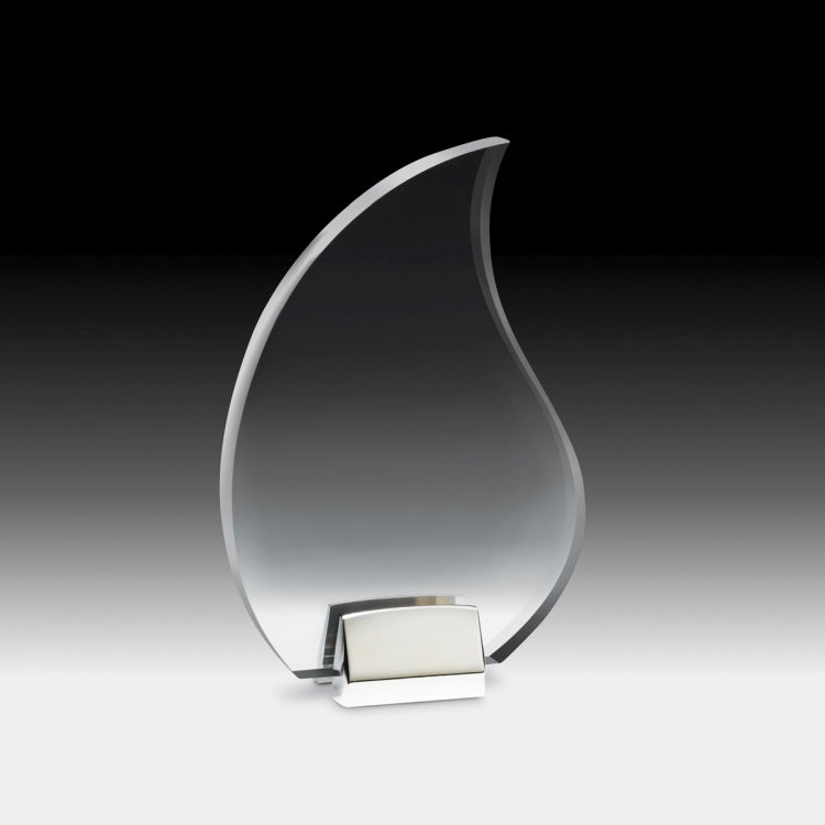 Flame Award w/ Chrome Base (5 1/2" x 9" x 3/4") - Laser Engraved