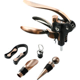 Brown Graze Wood and Metal Wine Set