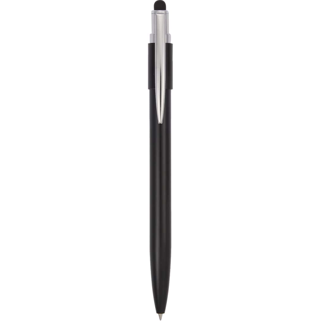Rear View of Black Wellable™ Recycled Fidget Stylus Pen