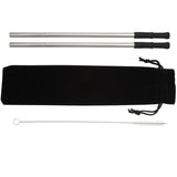 Silver Reusable Stainless steel Straw Set with Brush