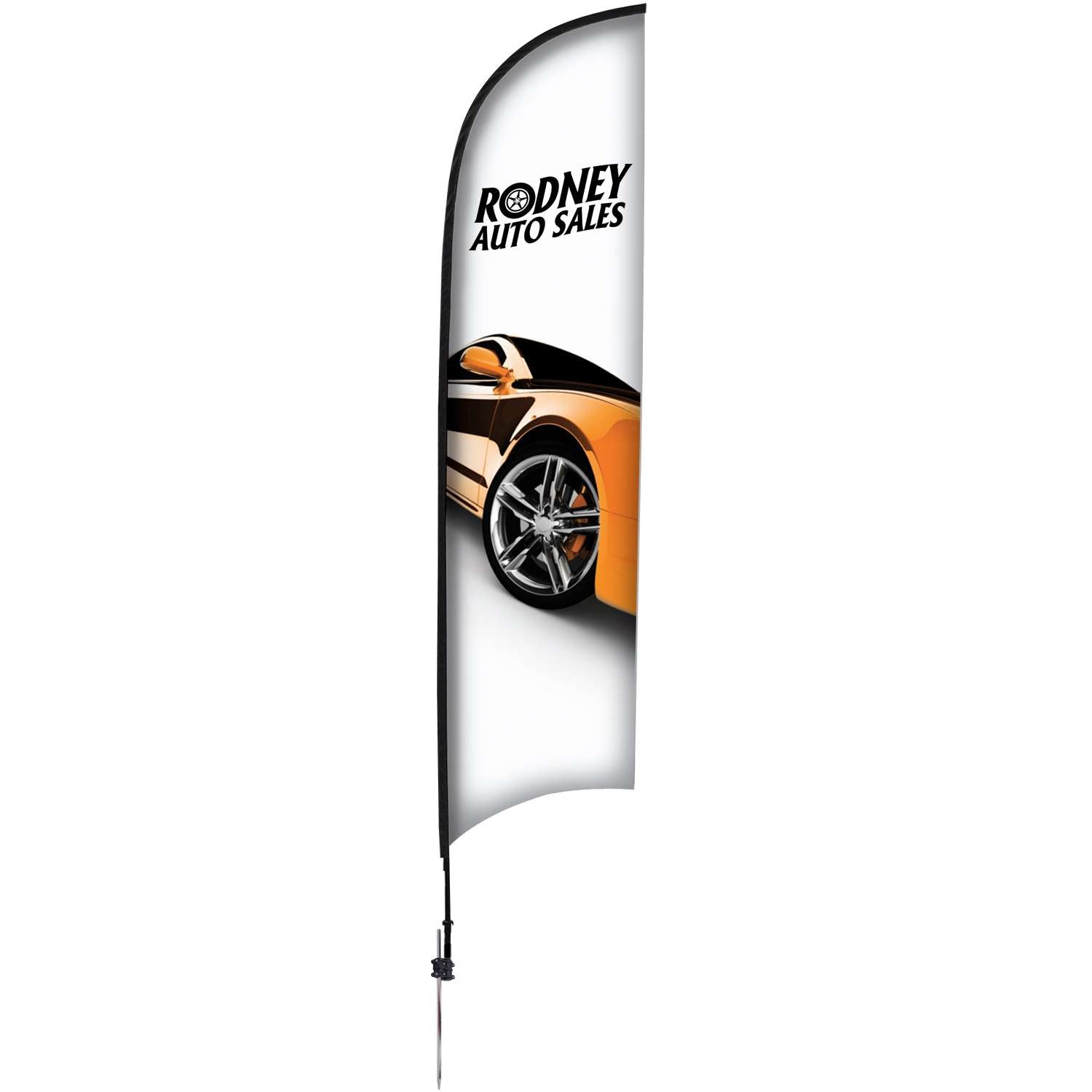 24-Hour Quick Ship 13' Premium Razor Sail Sign Kit (Single-Sided with Ground Spike)