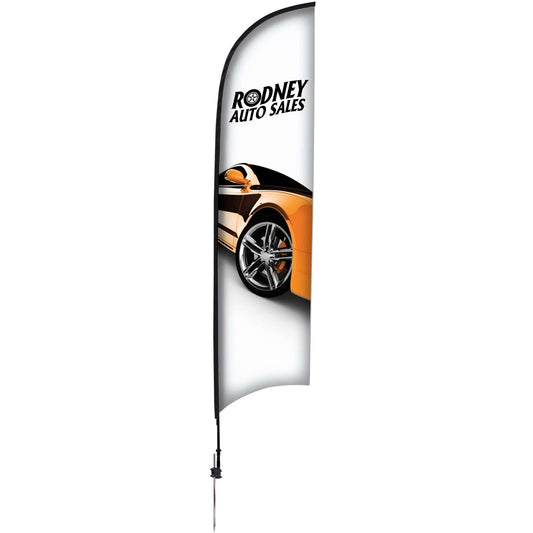 24-Hour Quick Ship 13' Premium Razor Sail Sign Kit (Single-Sided with Ground Spike)