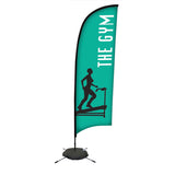 48-Hour Quick Ship 9' Premium Razor Sail Sign Kit (Single-Sided with Scissor Base)