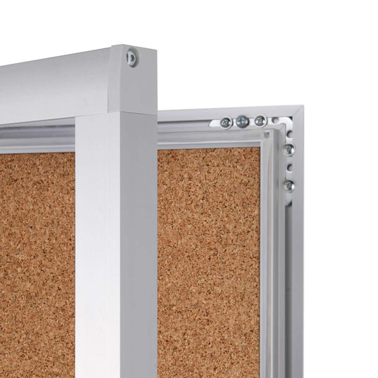 29"W x 28"H Cork Indoor Enclosed Bulletin Board Safety Corner