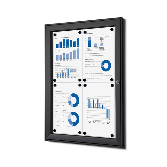 21"W x 28"H Indoor Enclosed Bulletin Board Black