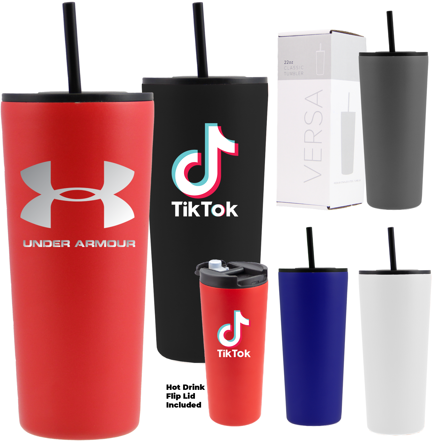 Black 22 Oz. Powder Coated Tumbler With Hot/cold Lid