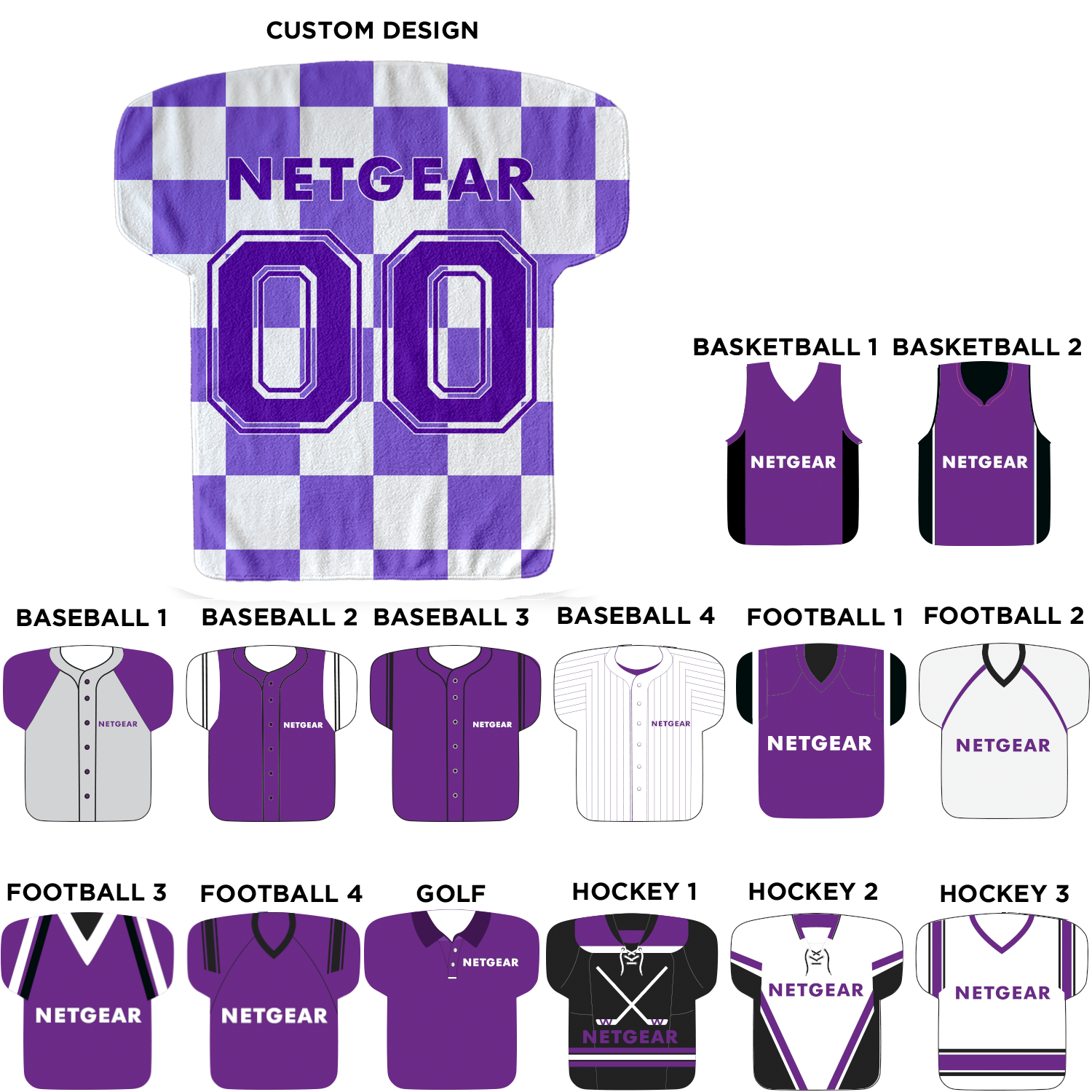 Baseball 1 22" X 23" Jersey Shaped Fitness Towel