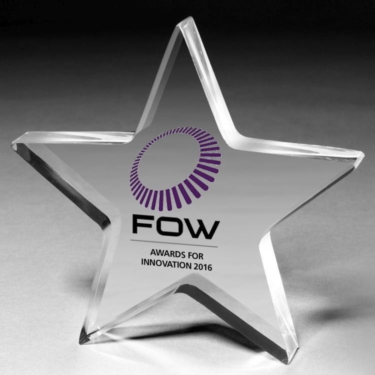 Laser Engraved Acrylic Star Paperweight (5"x 5"x 1")