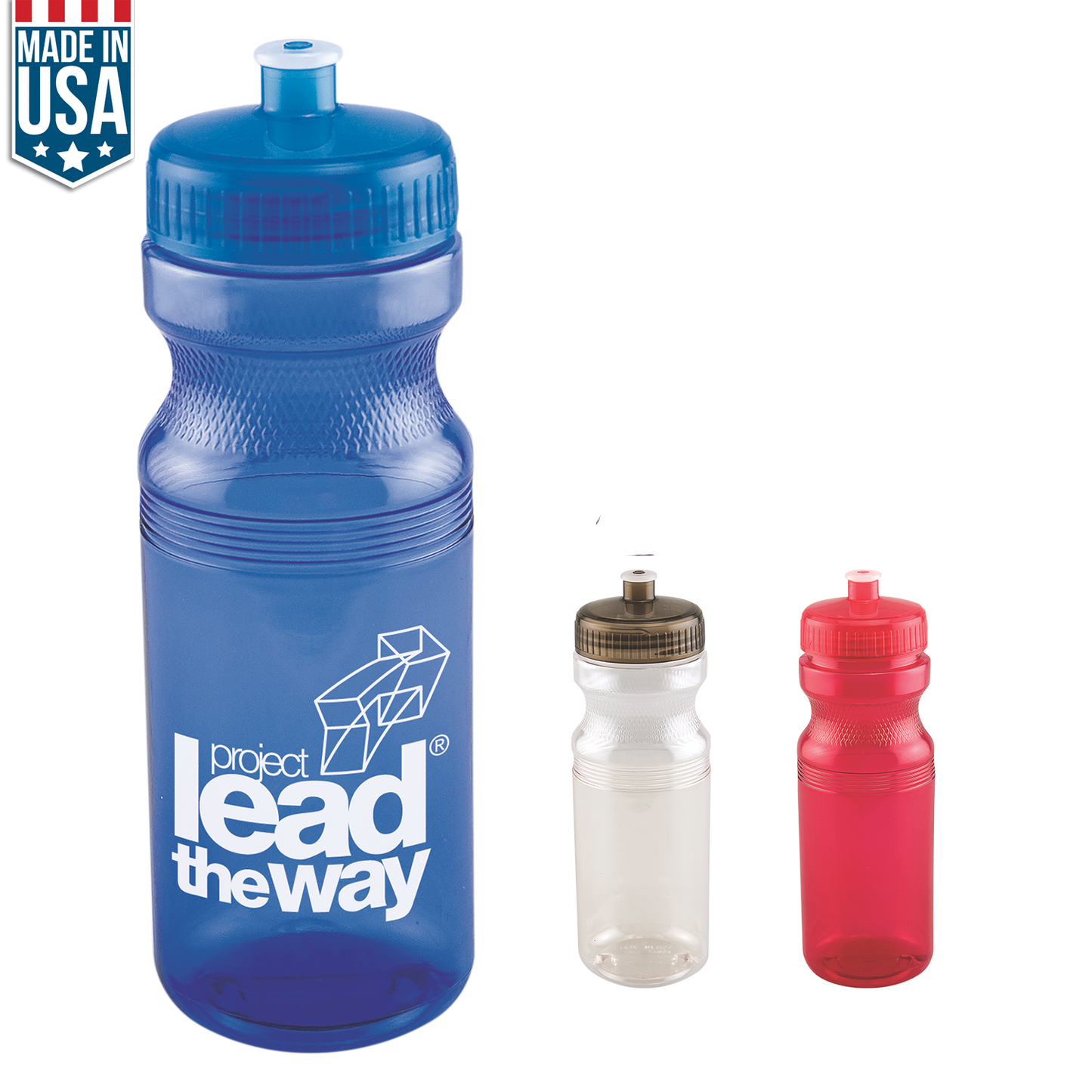 Blue Translucent 24 Oz Polyclear Water Bottle