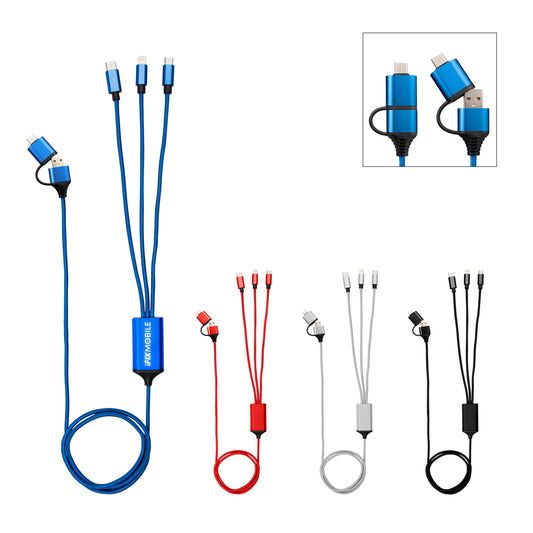 SILVER 3 Ft. 4-In-1 Charging Cable 2.0