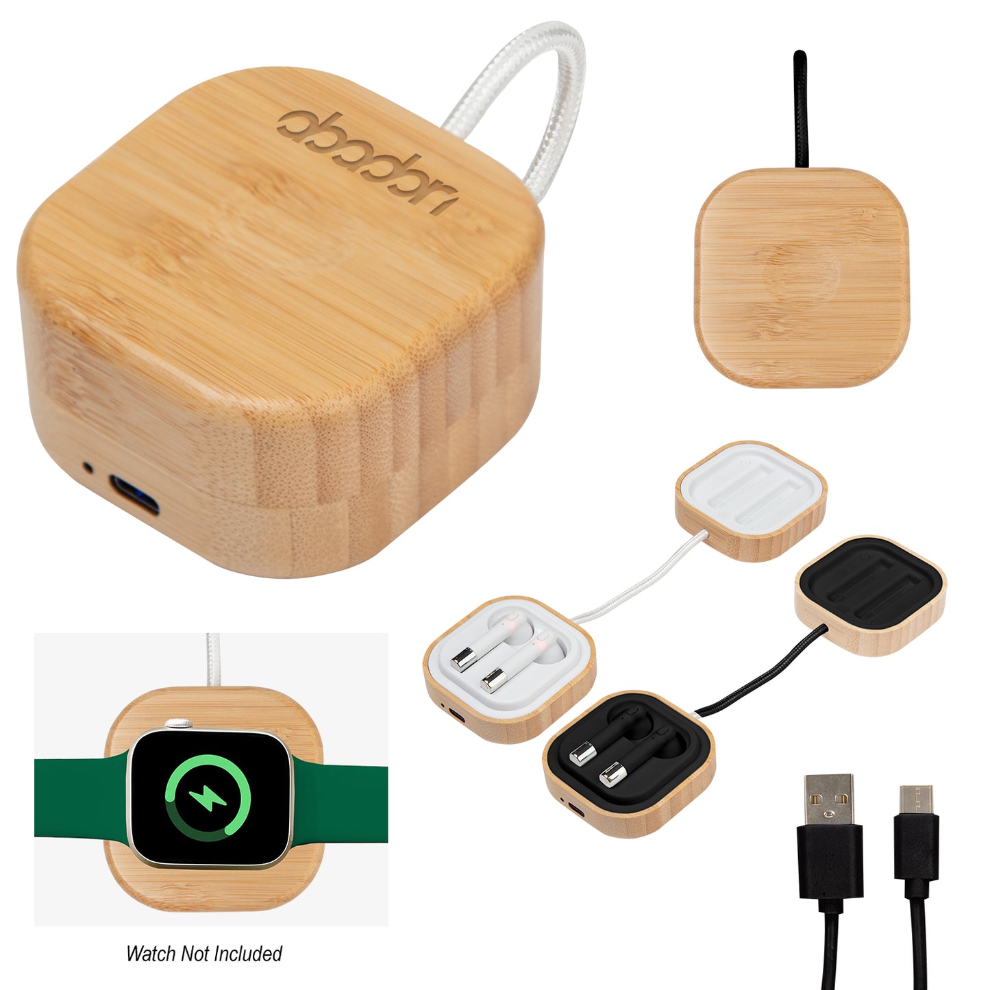 BLKBAM Bamboo Wireless Earbuds & Watch Charger