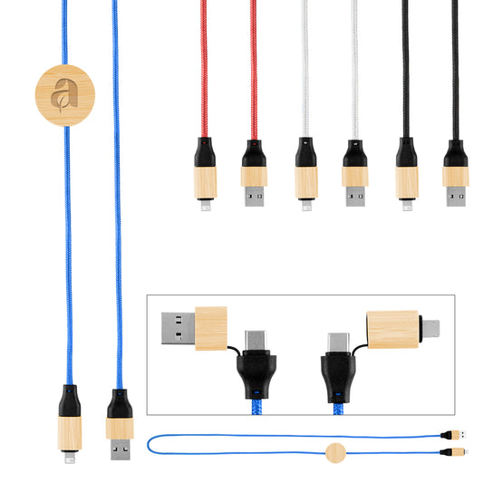 FSC BAMBOO BLACK 3' 60W Bamboo & rPET Fast Charging Cable