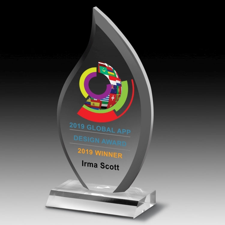 Multi-Faceted Acrylic Award (5" x 9 1/2" x 3/4") - Screen Print