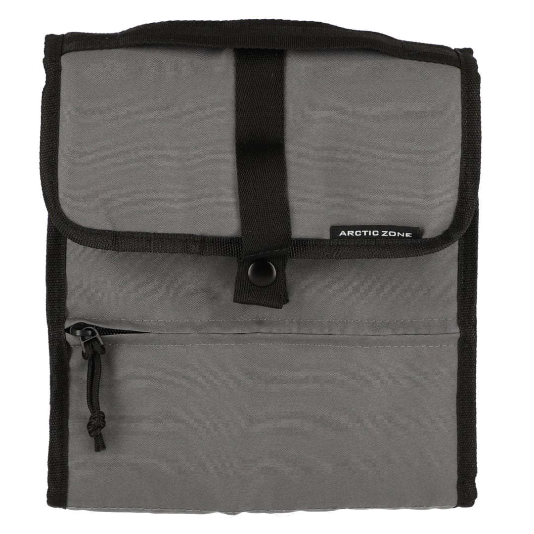 Front View of Gray Arctic Zone® Repreve® 6 Can Lunch Cooler