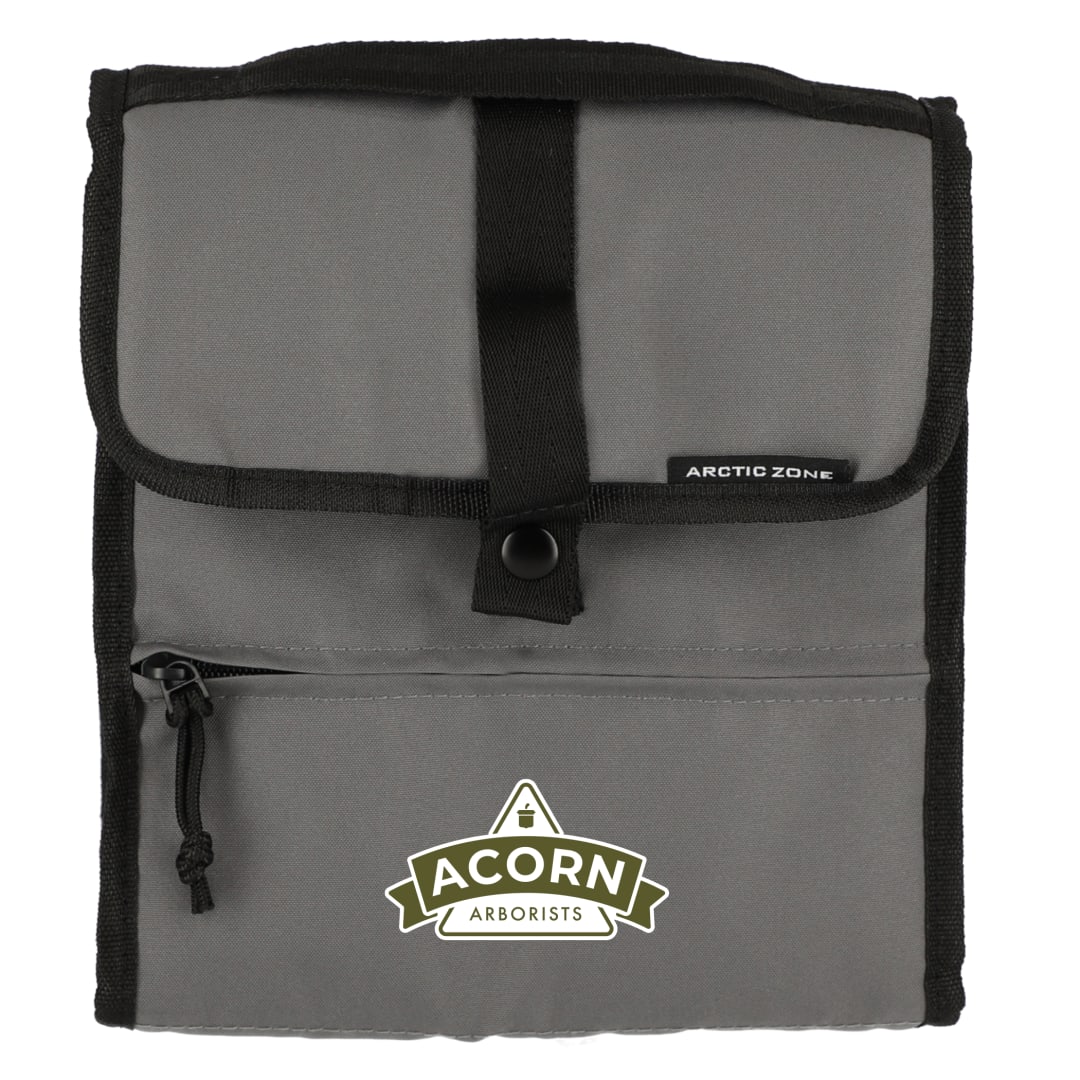 Front View of Gray Arctic Zone® Repreve® 6 Can Lunch Cooler