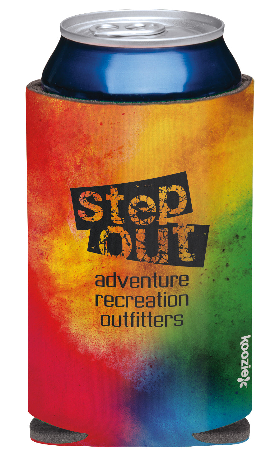 Front View of Black Koozie® britePix® Can Cooler