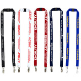 Black "RICARDO" 3/4" Dual Attachment Polyester Silkscreen Lanyard with FREE Breakaway Safety Release