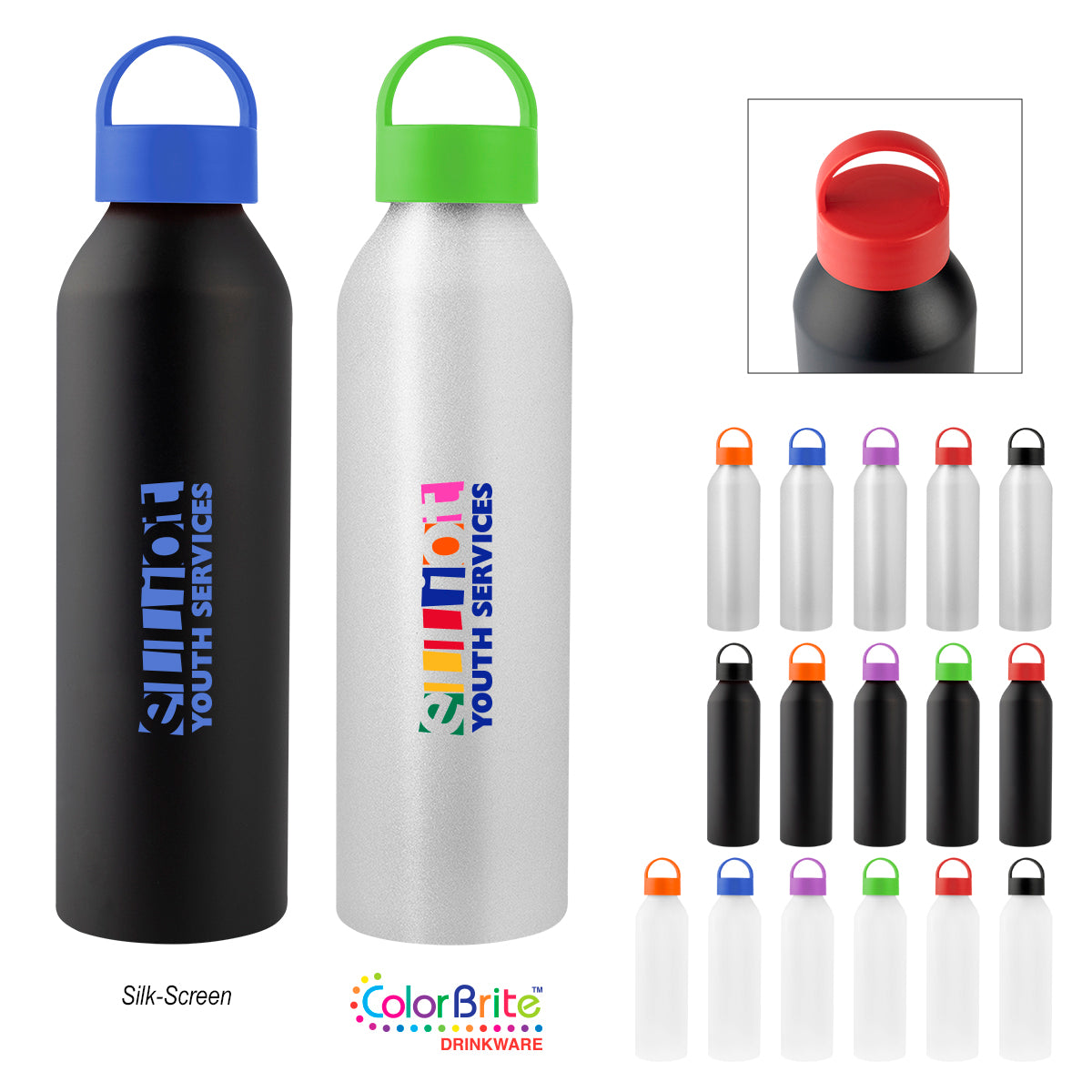 MATTE BLACK 22 Oz. Darcy Aluminum Bottle With Recycled Lid