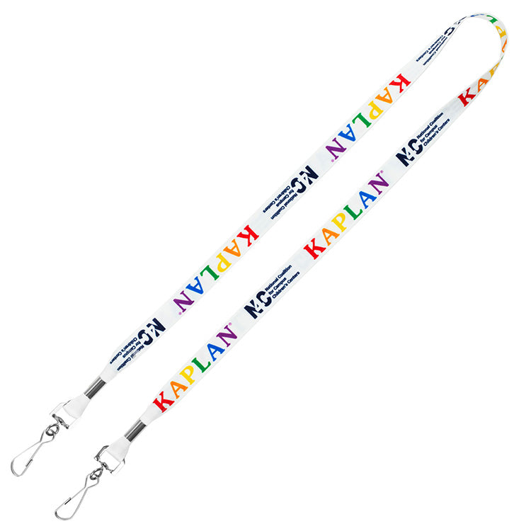 “ROMEO” 5/8” Dual Attachment Soft & Smooth Sublimation Lanyard