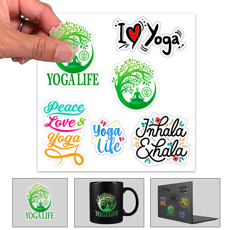 "CustomCut ™" Clear Decal 5"x 7" Full Color Custom Shape Removable Vinyl Sticker Sheets