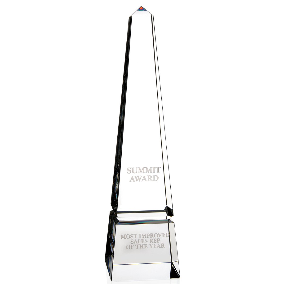 Front View of Clear JAFFA® Barclay Obelisk