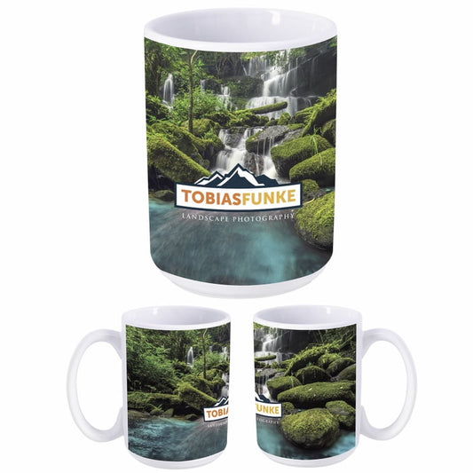 Front View of White Good Value™ Dye Sublimation Mug - 15 oz.