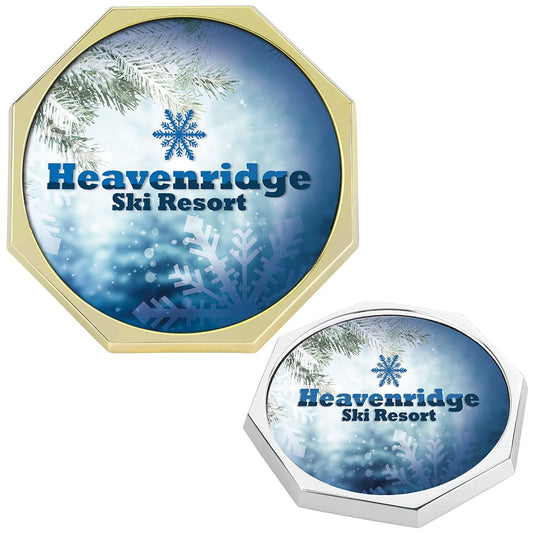 Front View of Black JAFFA® Radiant Octagon Coaster