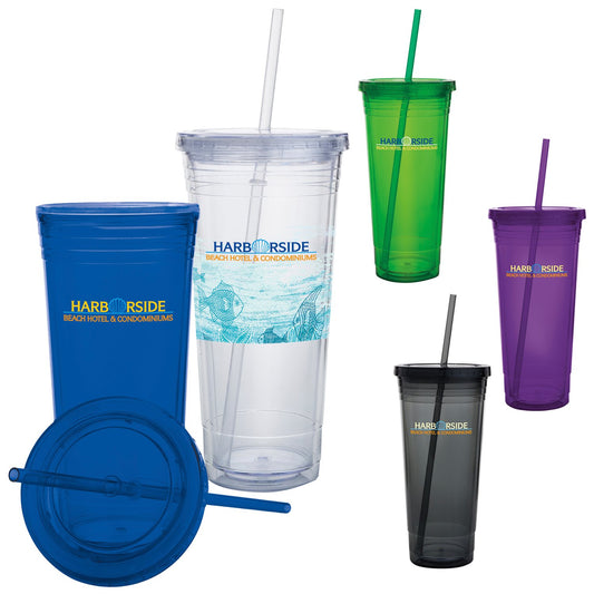 Blue Good Value™ Double Wall Acrylic Tumbler - 24 oz.