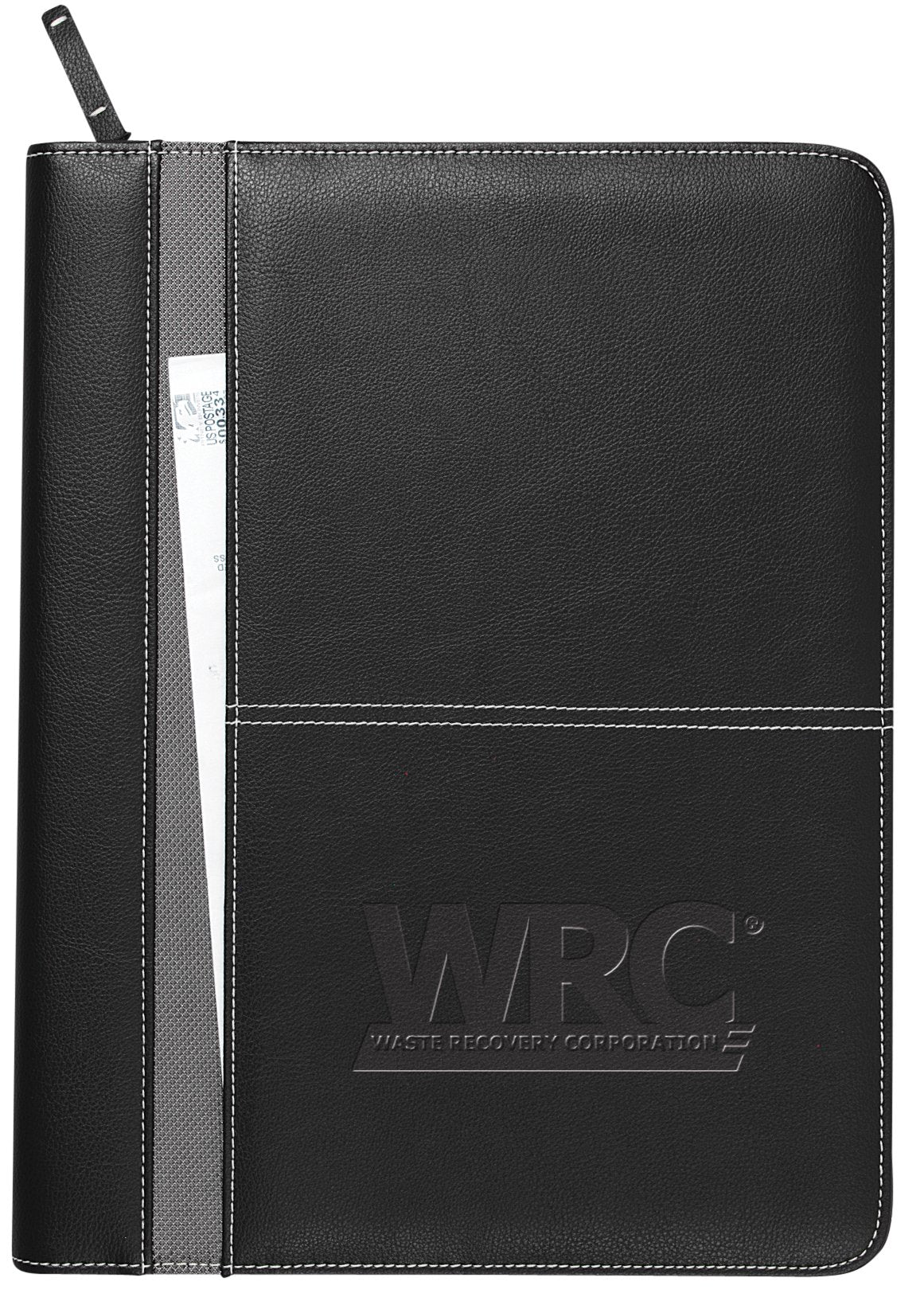 Front View of Black Atchison® Monticello Padfolio