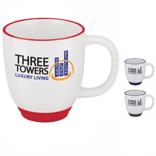 White/Blue Good Value™ Two-Tone Bistro Mug - 14 oz.