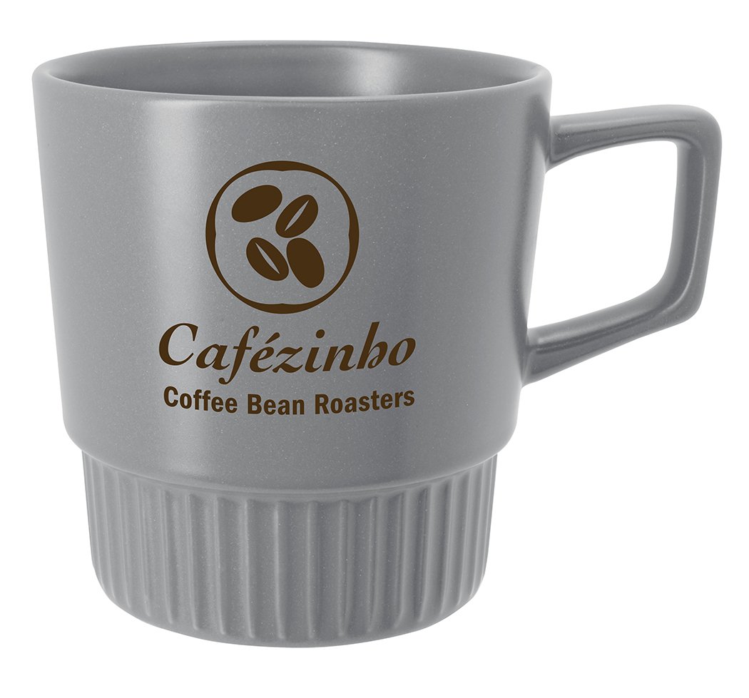 Front View of Black Good Value™ Lines Mug - 12oz