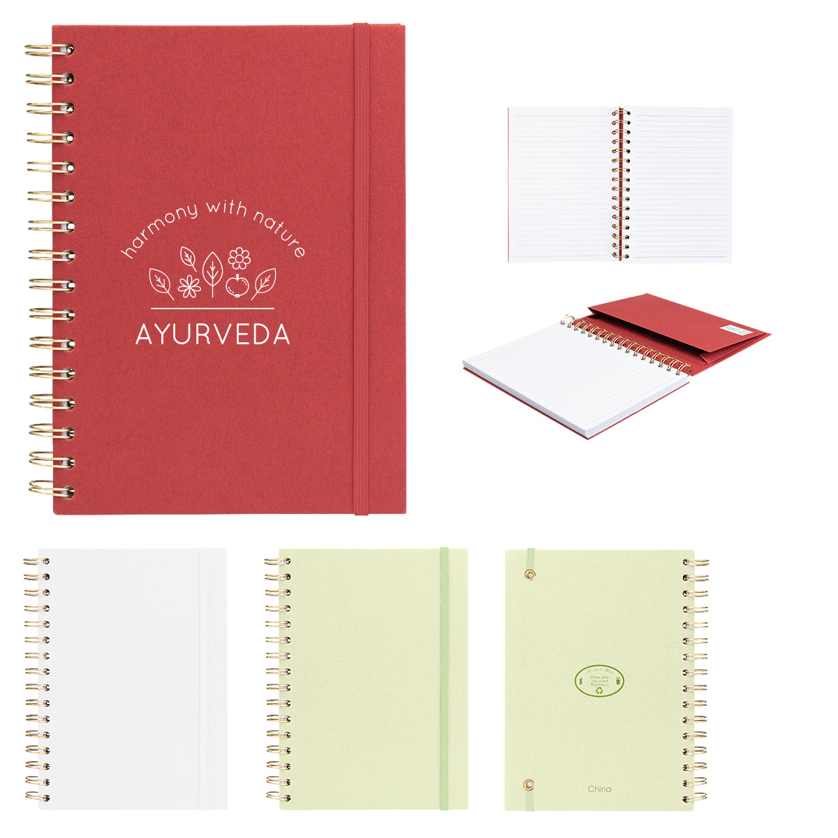 GREEN Fruit Paper Spiral Notebook