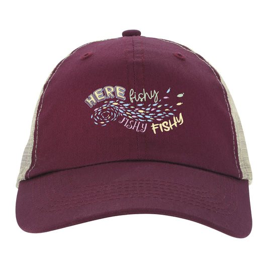 Front View of Black/Tea Stain Double Nickle Trucker Meshback Cap