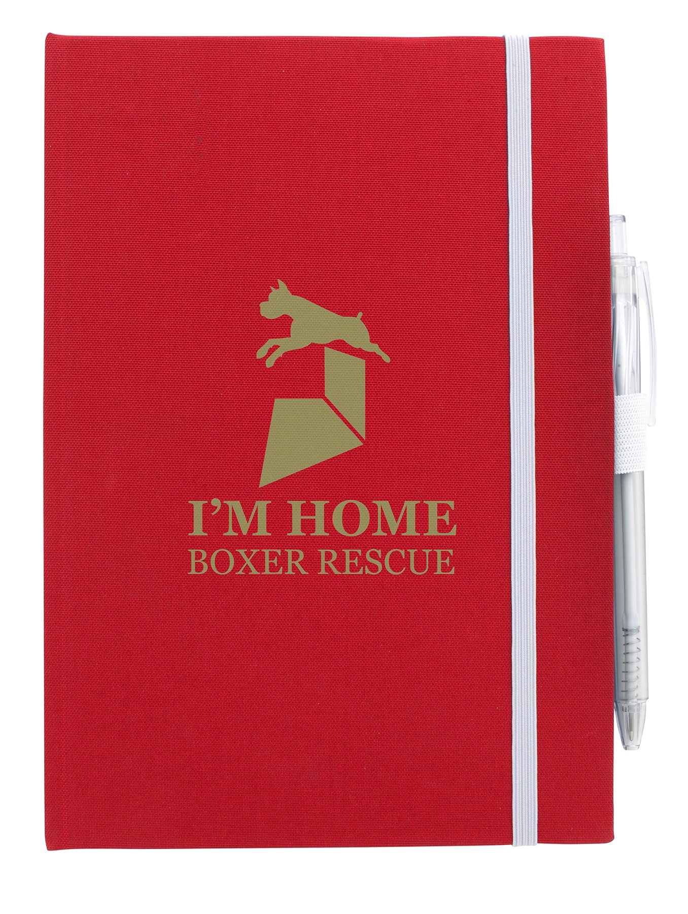 Front View of Black Good Value™ RPET Journal with RPET Pen