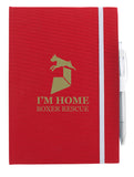 Front View of Black Good Value™ RPET Journal with RPET Pen