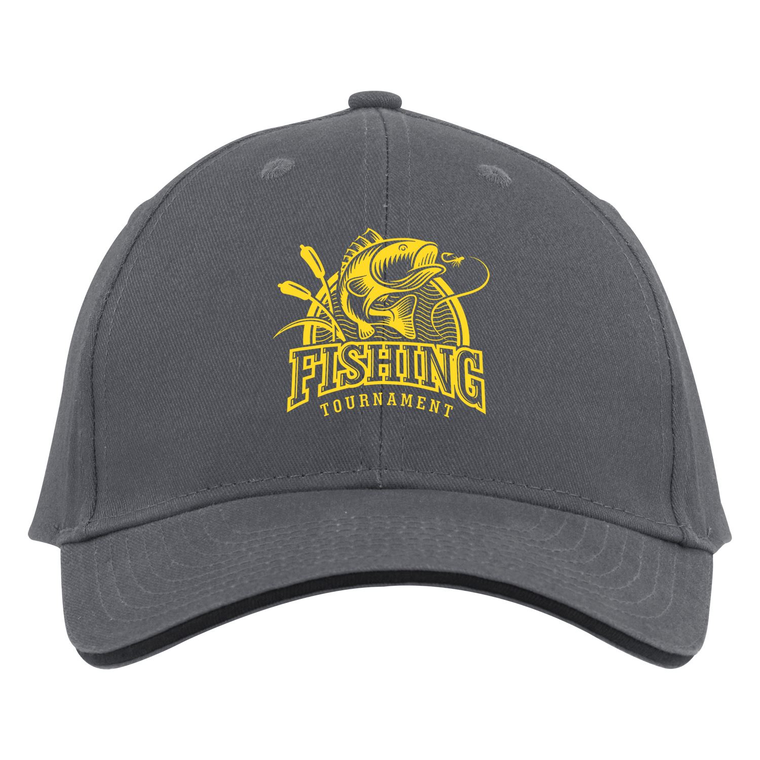 Front View of Black/Black/Stone Good Value™ Pro-Lite Deluxe II Cap with Sandwich Visor
