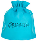 Front View of Aqua Good Value™ Poly Pro Cinch Gift Bag