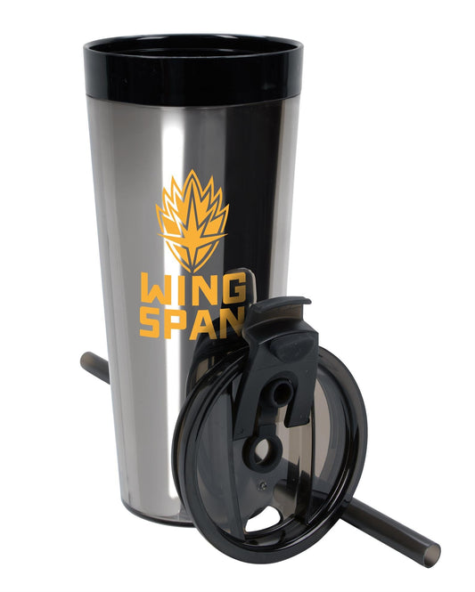 Front View of Black Glam Recycled Tumbler - 24 oz.