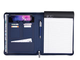 Inside View of Black Souvenir® Armor Zippered Padfolio with Armor Pen