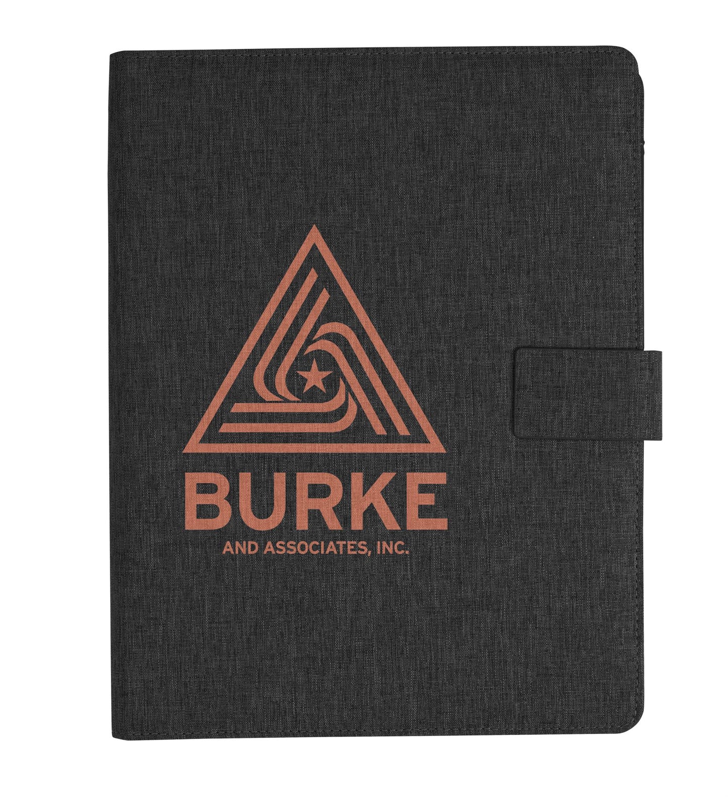 Front View of Charcoal Good Value™ Altas RPET Padfolio