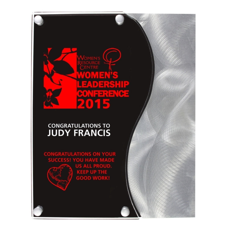 Vantage Plaque w/Curved Accent - Laser Engraved - (8" x 10")