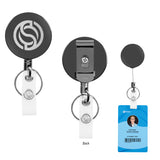 GUNMETAL Steel Retractable Badge Holder