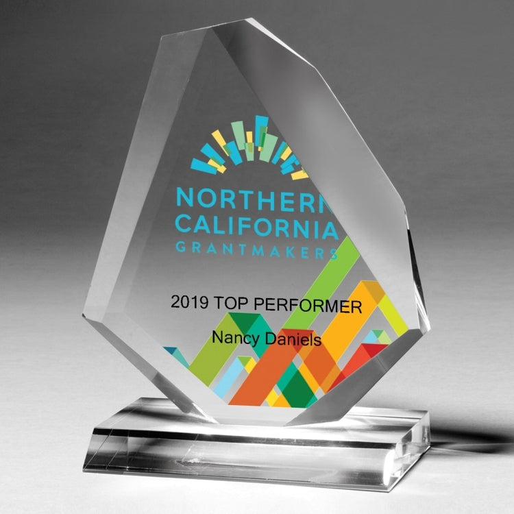 Beveled Diamond Award - Laser Engraved
