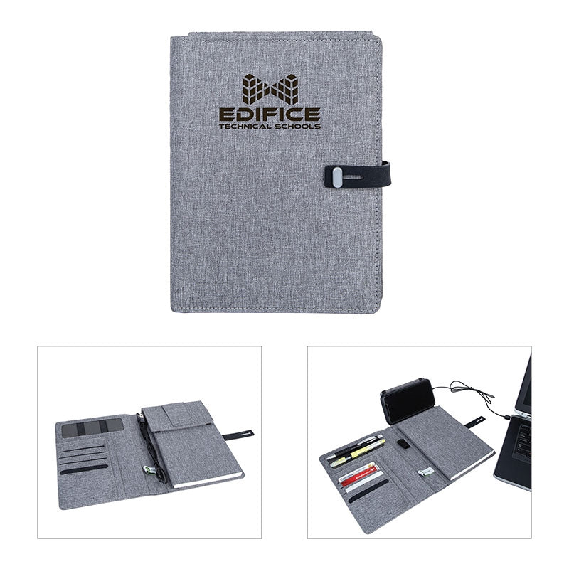 N/A Binghamton RPET Padfolio w/ Wireless Phone Charger