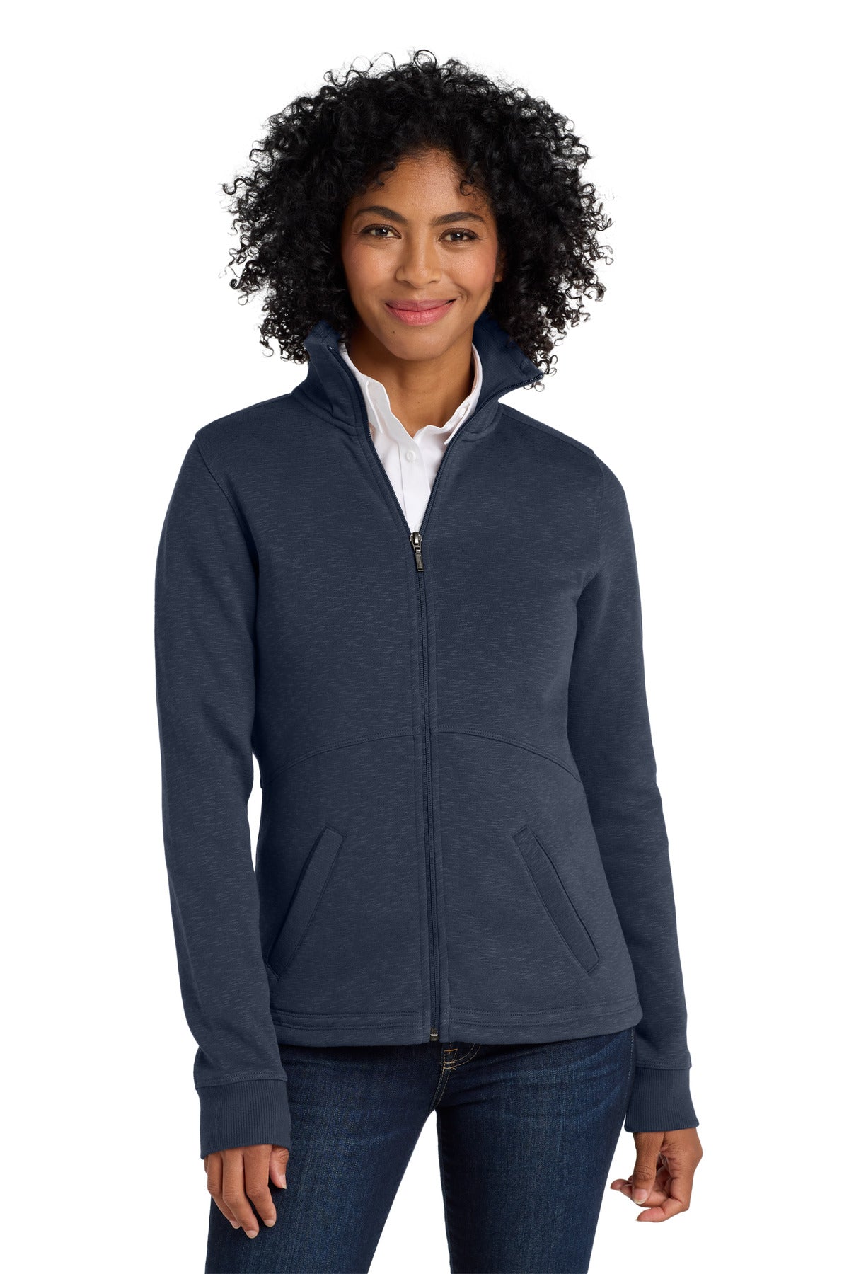 Port Authority Women's Slub Fleece Full-Zip Jacket. L293
