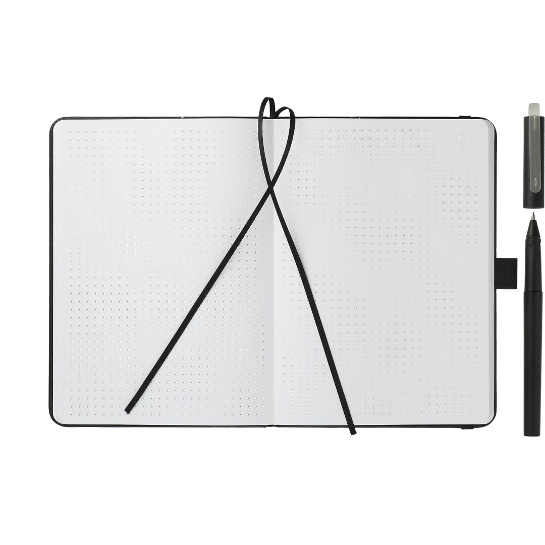 Black 5" x 7" Recycled Bulleting Bound Notebook w Pen
